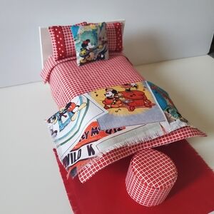 Miniature Dollhouse 1:12 Scale Vintage Mickey Mouse Bedding Set